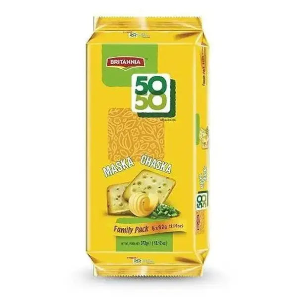 Britannia 50-50 Maska Chaska family biscuit pack 372g
