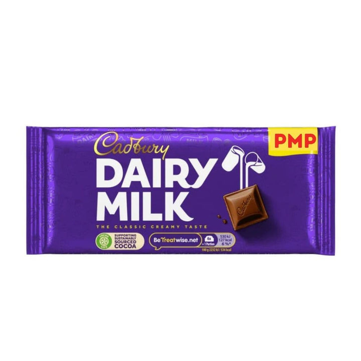 Cadbury Dairy Milk Chocolate Bar - 95g retail pack on a white background