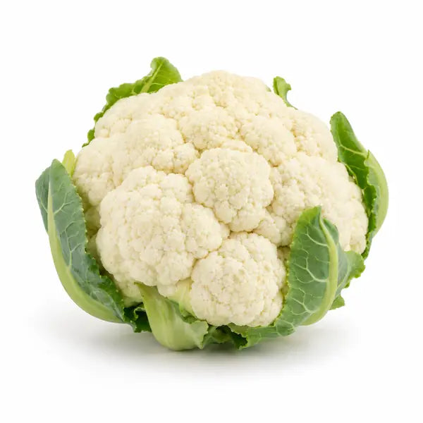 Fresh small cauliflower on a white background
