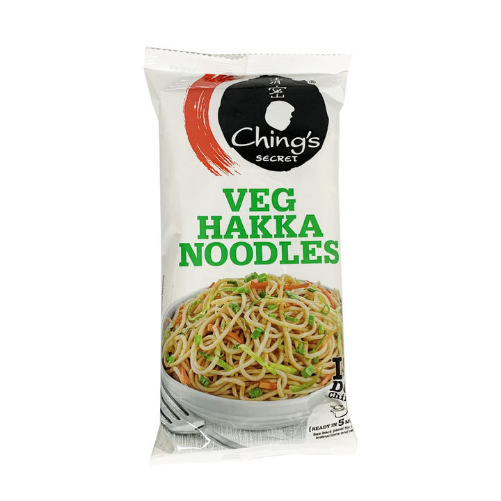 Ching's Secret Veg Hakka Noodles 140g in a white and green packet