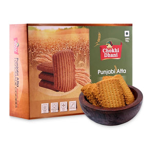Chokhi Dhani Punjabi Atta Cookies 350g box with cookies