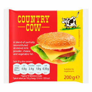 Country Cow Cheese Slices - 200g retail pack on a white background