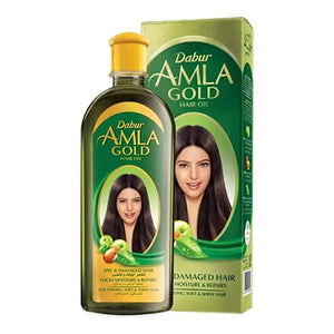 Dabur Amla Gold Hair Oil 200ml bottle and carton on white background