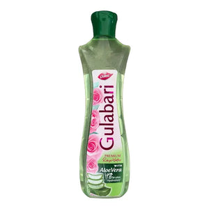 Dabur Gulabari Aloe Vera Rose Water 400ml bottle on white background