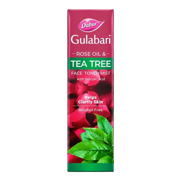 Dabur Gulabari Rose Oil and Tea Tree Toner Mist 100ml carton on white background