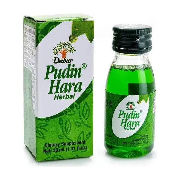 Dabur Pudin Hara Herbal 30ml bottle and carton