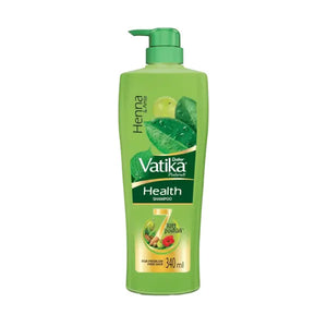 Dabur Vatika Health Shampoo Henna and Amla 340ml bottle on white