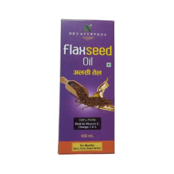 Dev Ayurveda Flaxseed Oil 100ml purple product box