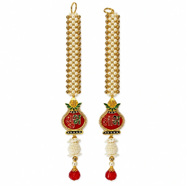 Diwali Premium Metal Shubh Labh Kalash Hanging – 14 Inch (Pair)