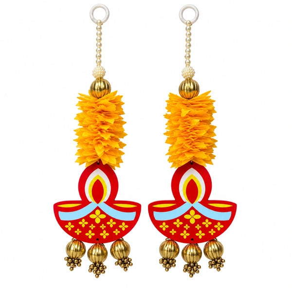 Diwali Diya Hanging Decorations - 12 Inch (Pack of 2)