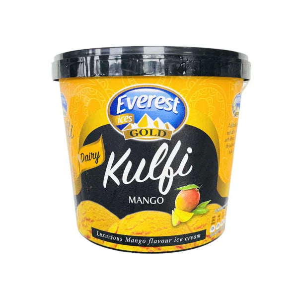 Everest Mango kulfi frozen dessert tub with mango, family size 1 litre