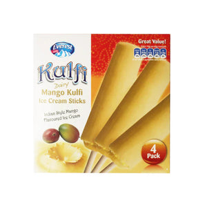Everest mango kulfi sticks four-pack frozen dessert, 280ml retail carton