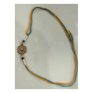 Blue & Orange Evil Eye Rakhi