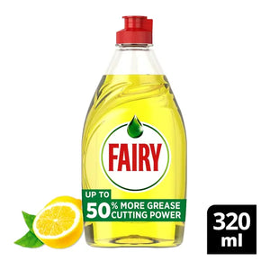 Fairy Lemon concentrated washing up liquid, 320ml bottle