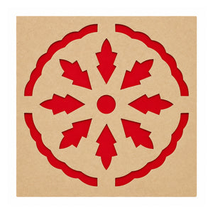 Floral Star rangoli stencil, top view on white background