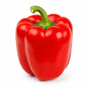 Fresh red bell pepper on a clean white background