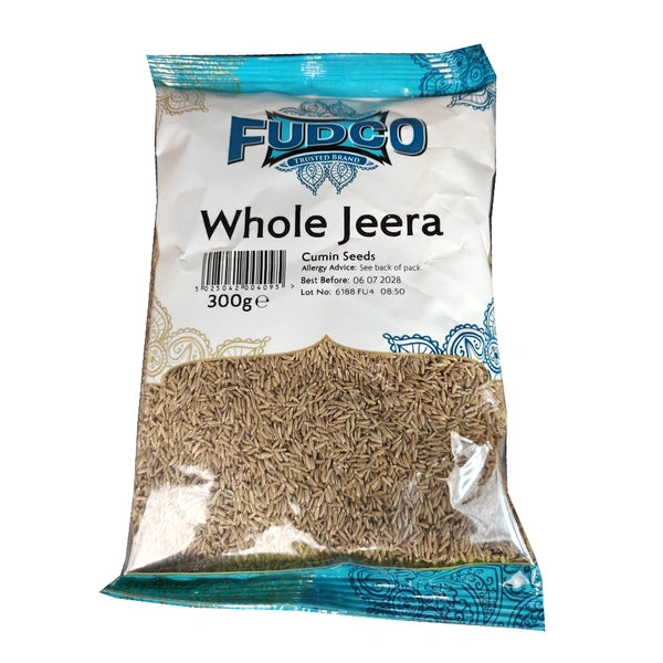 Fudco Whole Jeera Cumin Seeds 300g pouch – front of pack