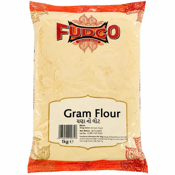 Fudco Gram Flour 1kg bag, front of pack