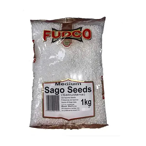 Fudco medium sago seeds tapioca pearls pouch, 1kg