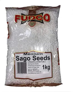 Fudco sago seeds medium 1kg tapioca pearls