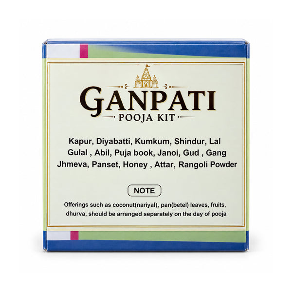 Ganpati Pooja Standard Kit complete set on white background