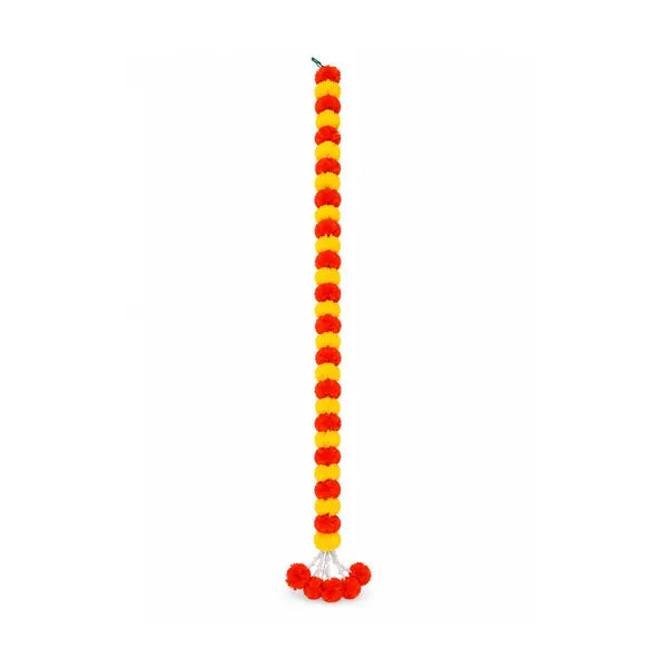 Red and yellow 56-inch single garland on white background
