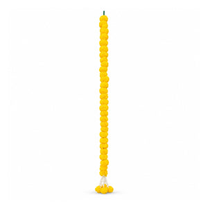 Yellow 56-inch garland, one string on white background