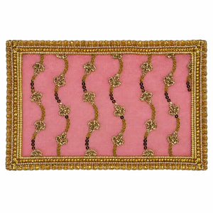 Gold Embroidered Mata Ki Chunni Pink, 9 × 5 Inch