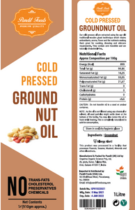 Pandit cold pressed groundnut oil 1 litre bottle