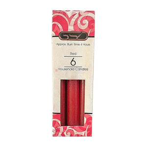 GSD red household candles pack of six