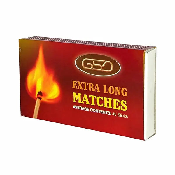 GSD Extra Long Matches 45-stick box centred on pure white background
