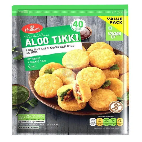 Haldiram aloo tikki value pack 40 pieces 1.6kg