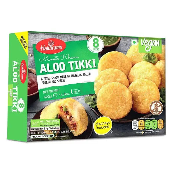 Haldiram aloo tikki frozen pack 8 pieces 420g