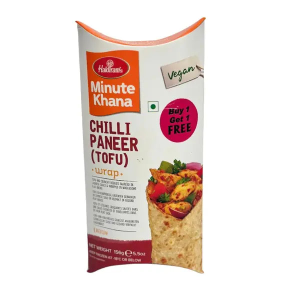 Haldiram chilli paneer tofu frozen wrap 156g pack
