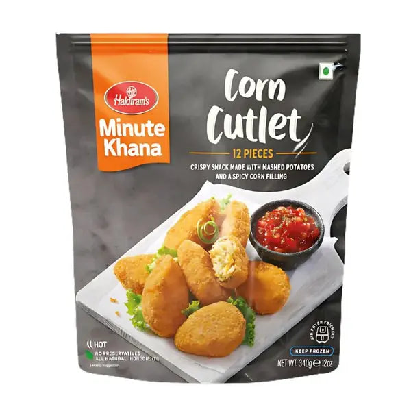 Haldiram corn cutlets frozen, 12 pieces, 340g pack