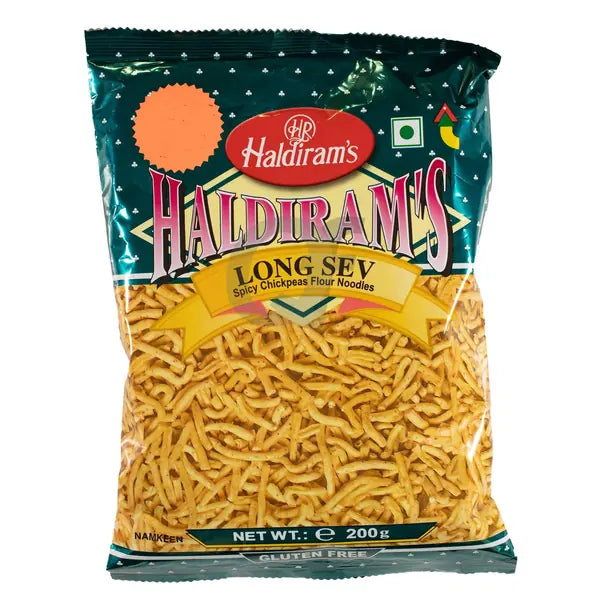 Haldiram long sev crispy Indian snack, 200g pack