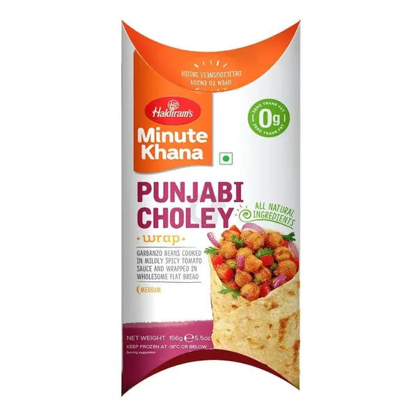 Haldiram frozen vegetarian Punjabi choley wrap, 156g pack