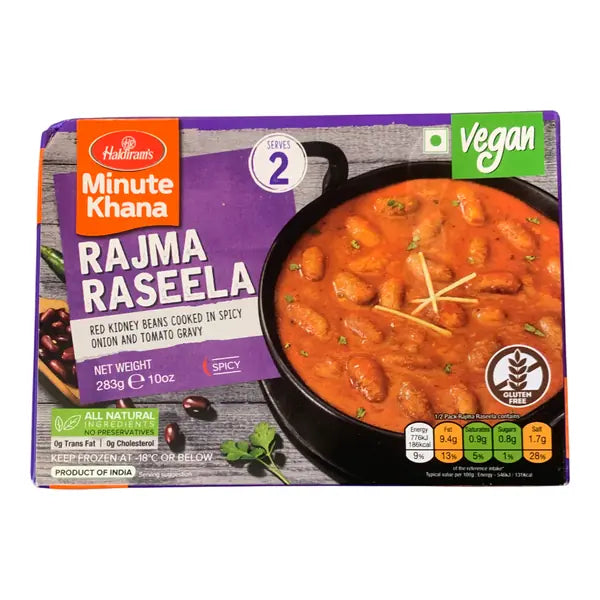 Haldiram's rajma raseela frozen kidney bean curry, 283g box