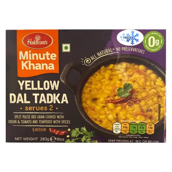 Haldiram's yellow dal tadka frozen lentil meal, 283g box