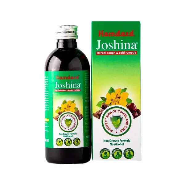 Hamdard Joshina Herbal Cough and Cold Syrup 100ml bottle and box