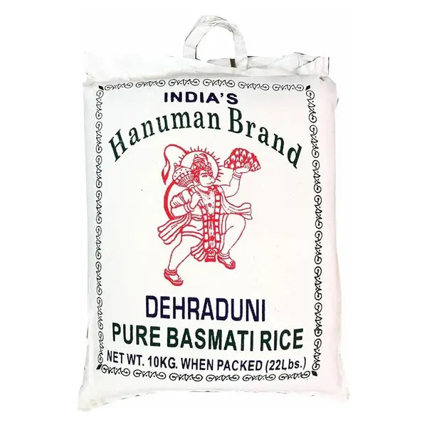 Hanuman brand Dehraduni pure basmati rice, 10kg bag
