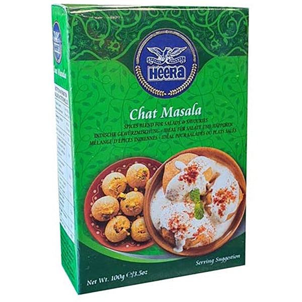Heera Chat Masala 100g green spice blend box for salads and savouries
