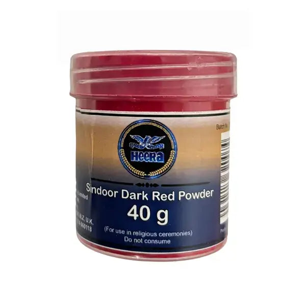 Heera Sindoor dark red powder for ceremonies, 40g jar