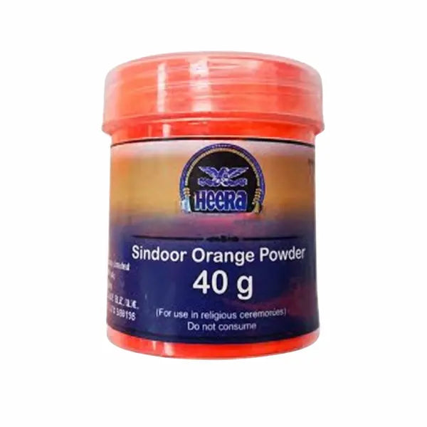 Heera Sindoor Orange 40g jar centred on pure white background