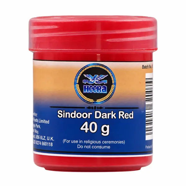 Heera Sindoor Red 40g jar centred on pure white background