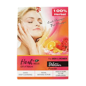 Hesh Ubtan herbal skin cleansing powder 100g box on white background