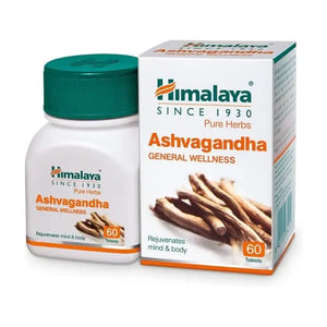 Himalaya Ashvagandha General Wellness 60 tablets bottle and box