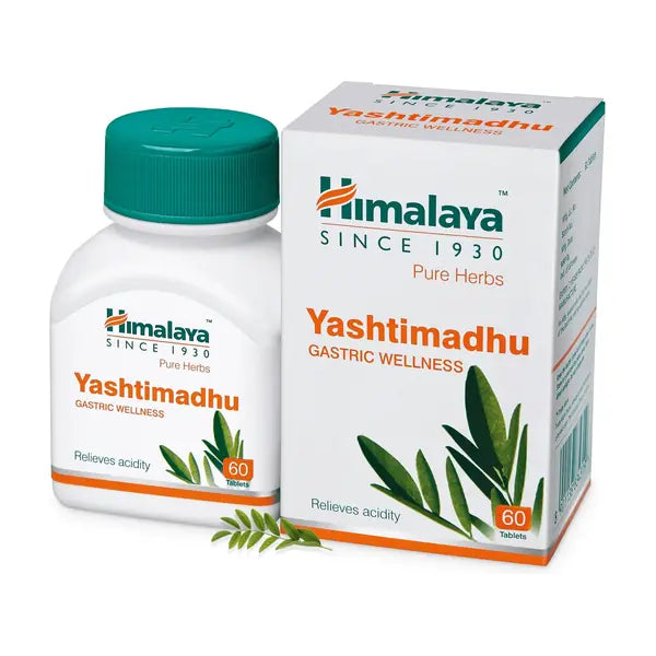 Himalaya Yashtimadhu Gastric Wellness 60 tablets bottle and box