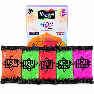 Hriyaan Holi colours pack of 5 300g