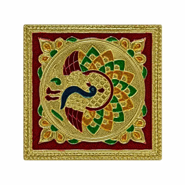 Idol Stand Design 2 – 5 × 5 Inch, peacock design, front view